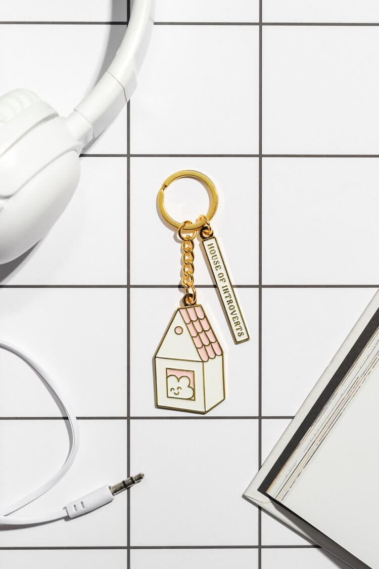 2024+11+brunhilda+illustration+soft+enamel+gold+color+keyring+charm+house+of+introverts+cute+home+lifestyle+Large